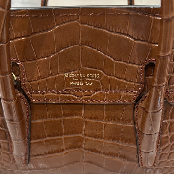 Micheal Kors Campbell Mini Crocodile Embossed Leather Satchel - Picture 16 of 17